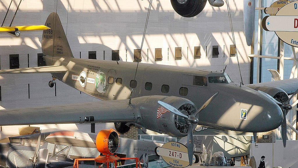 Boeing 247D NC13369 preserved at the National Air and Space Museum