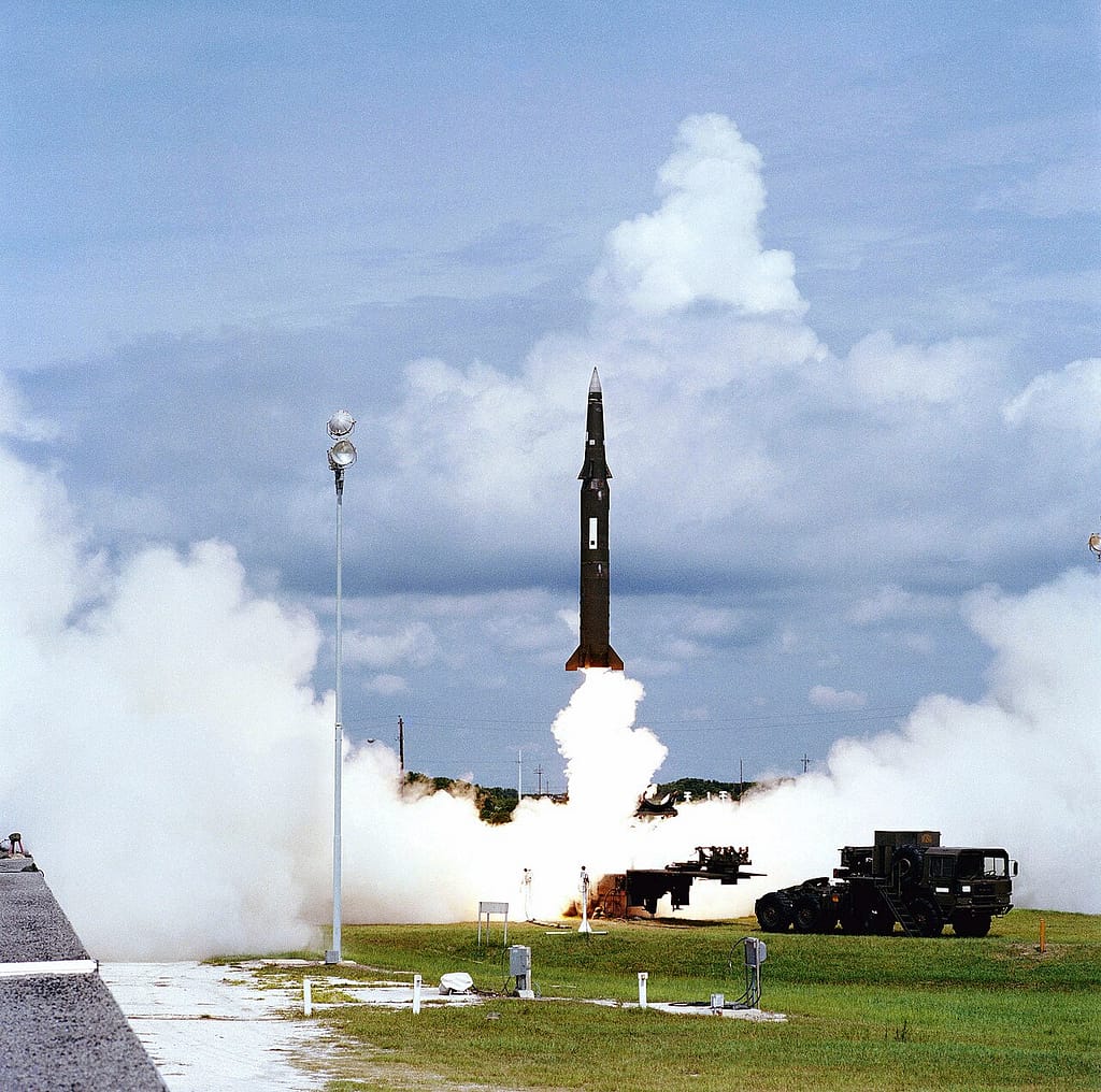 Pershing II missile test launch, 1982