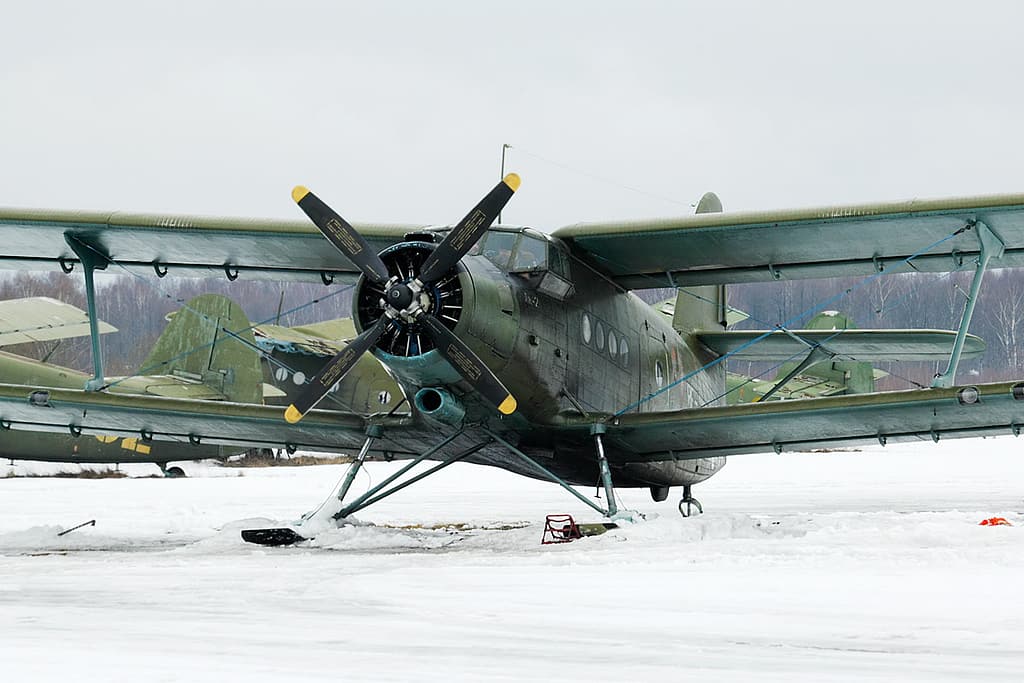 Antonov An-2 fitted with skis