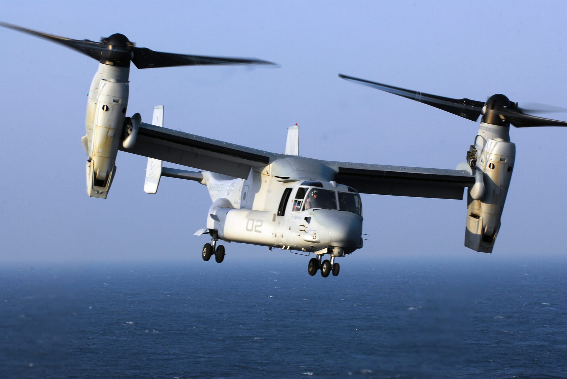 V-22 Osprey aboard a US Navy vessel during carrier operations