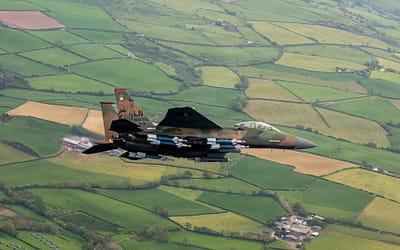 Camo F-15E Blasts Through Mach Loop in F-111 War Paint
