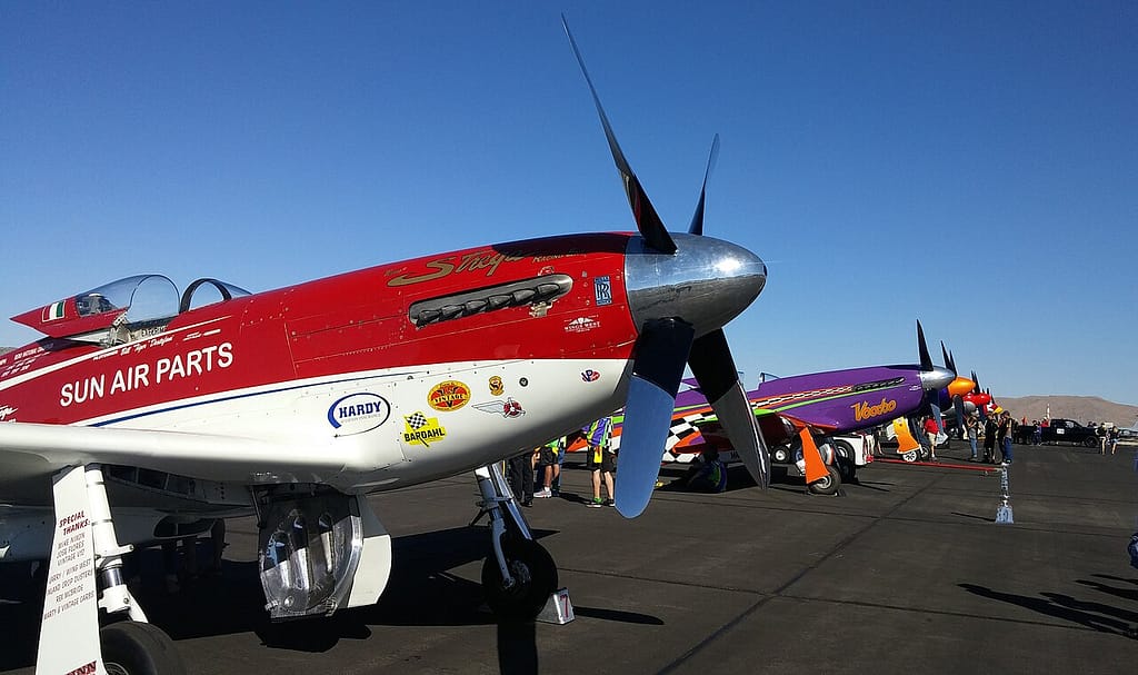 Unlimited Gold aircraft lined up at the Reno Air Races
