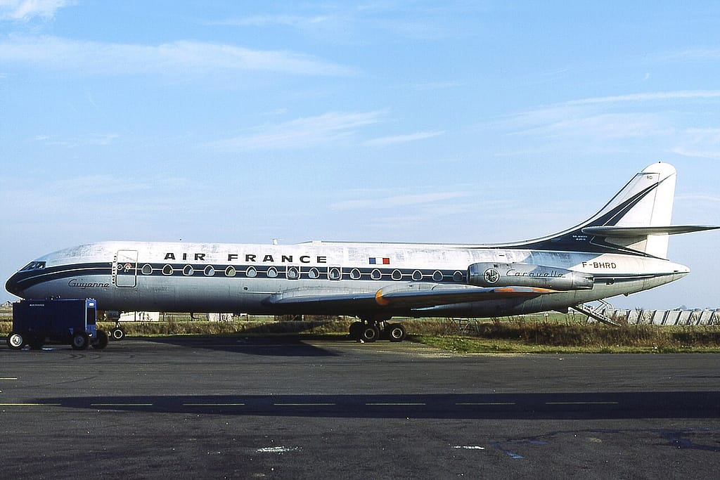 An Air France Caravelle in flight