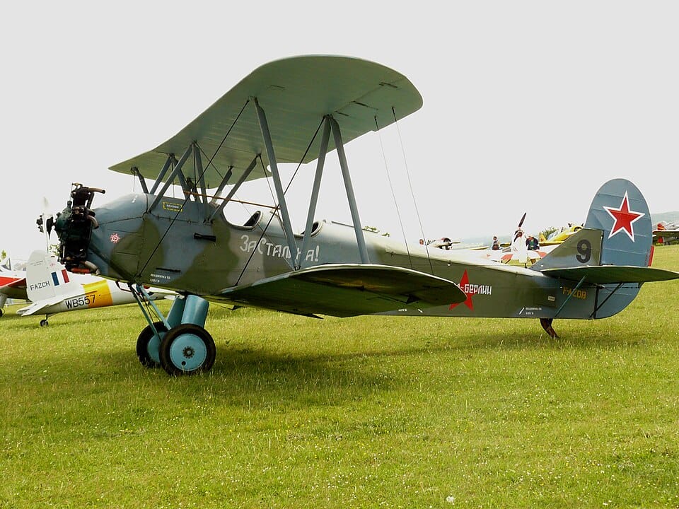 Polikarpov Po-2 biplane used by Night Witches 588th Night Bomber Regiment