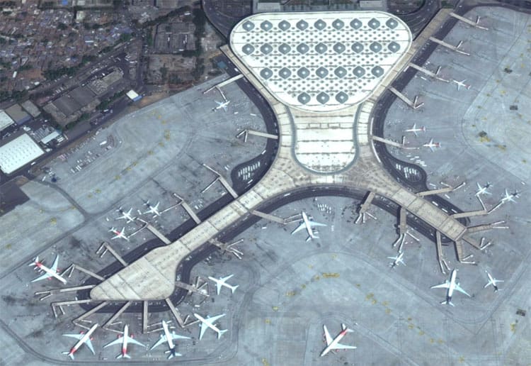 Aerial view of Terminal 2 at Mumbai airport