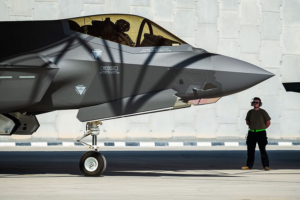 An Italian Air Force F-35 of the type assembled at Cameri