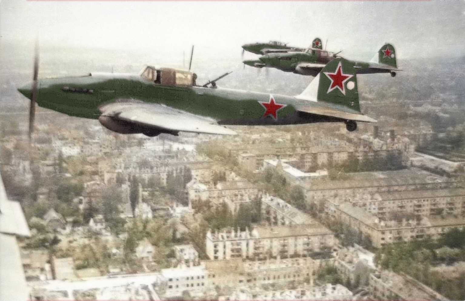 Ilyushin Il-2 Sturmovik Soviet WWII attack aircraft in flight