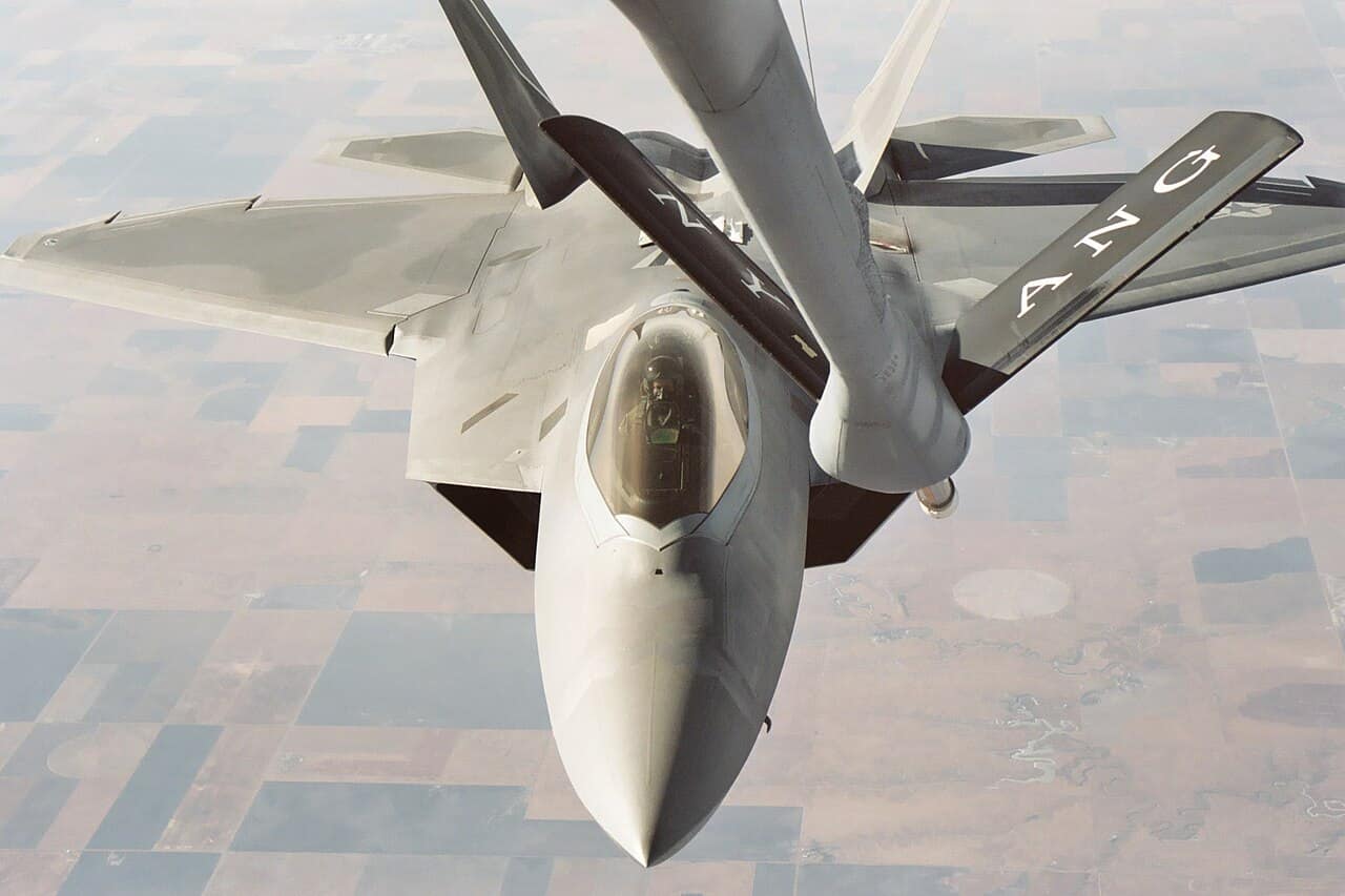 F-22 Raptor receiving fuel