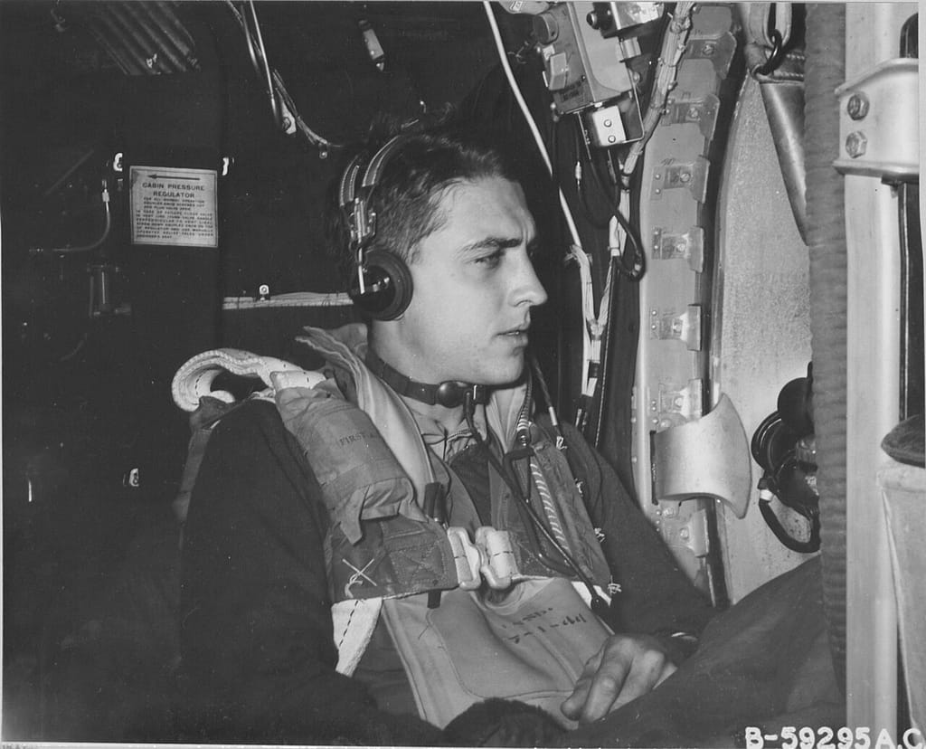 The B-29 named Eddie Allen bombing Formosa in October 1944