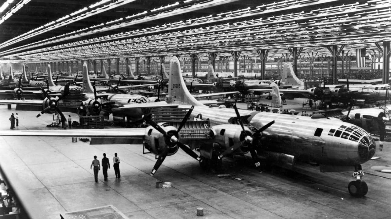 The B-29 assembly line at Boeing Wichita, 1944