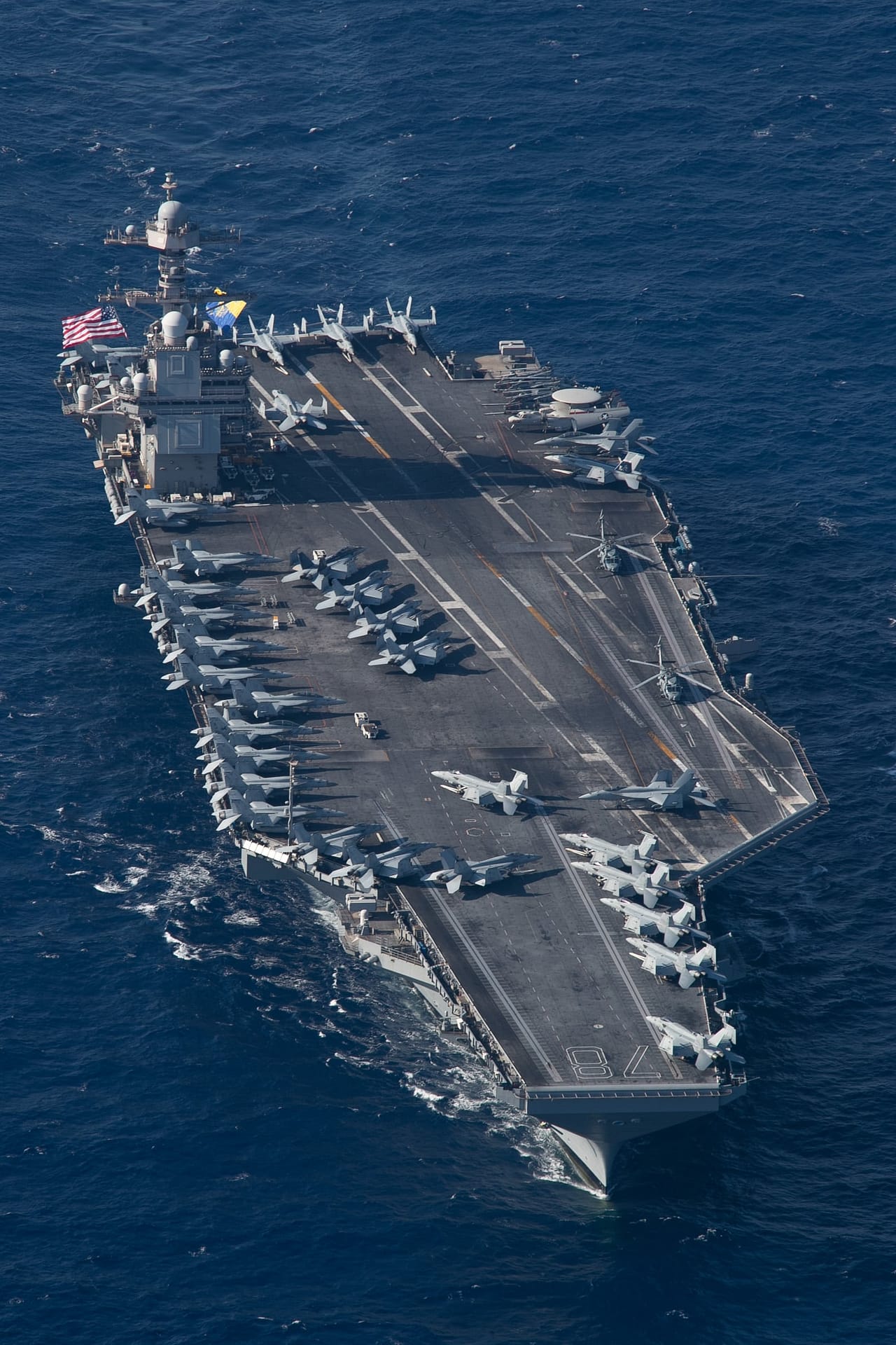 Sailors on the flight deck of USS Gerald R. Ford