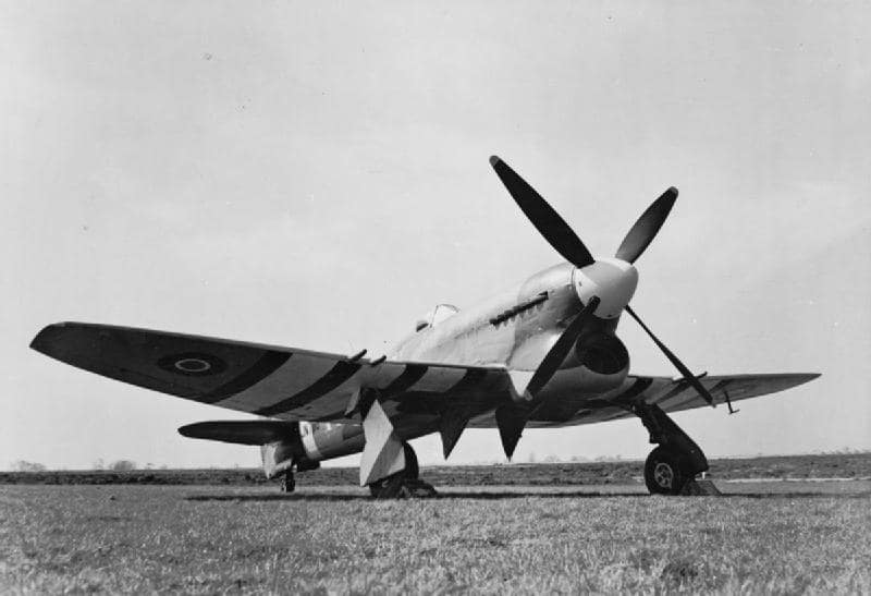 A Hawker Tempest V at Castle Camps, 1944