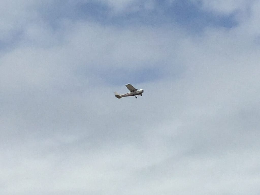 A Cessna 172 in flight