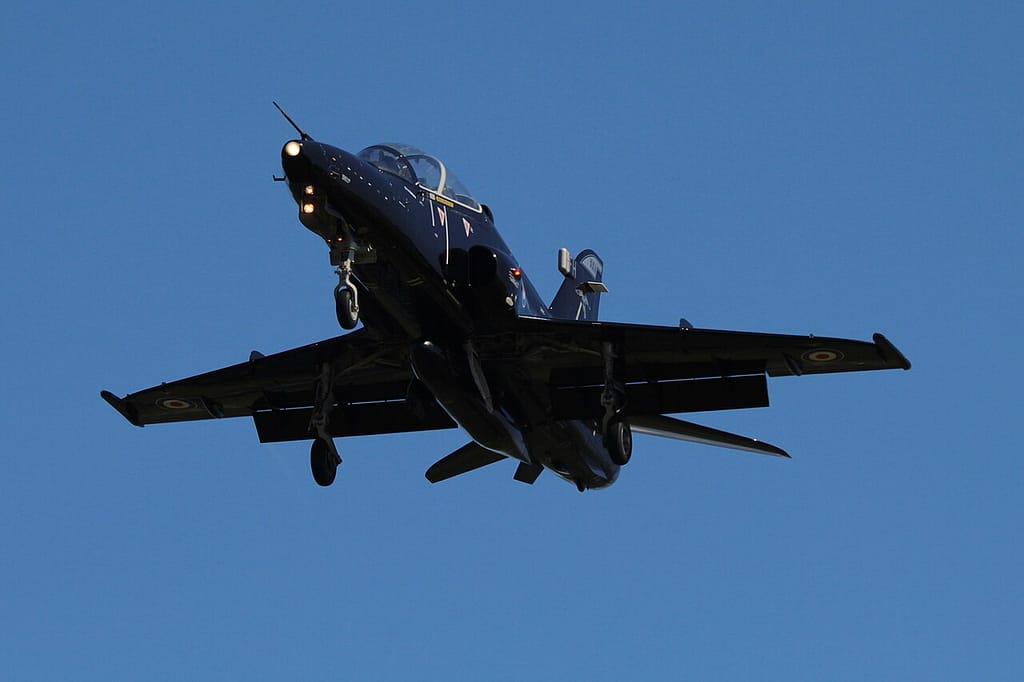 RAF Hawk T2 advanced jet trainer at RAF Valley
