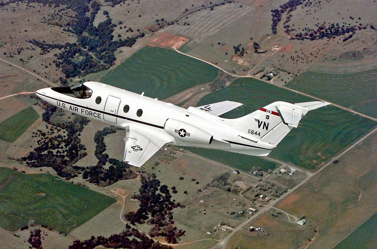 T-1A Jayhawk air-to-air A USAF T-1A Jayhawk during a training mission