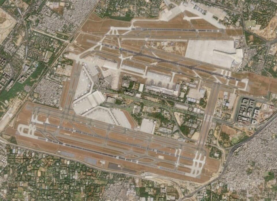 Indira Gandhi International Airport in Delhi, the primary hub for IndiGo operations
