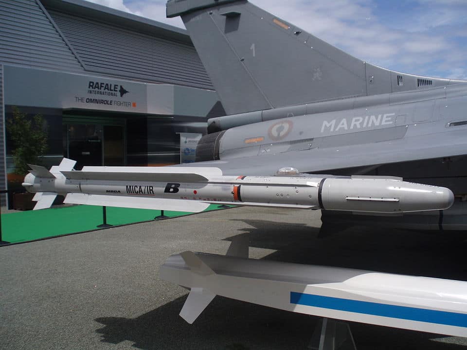 MICA air-to-air missile on display
