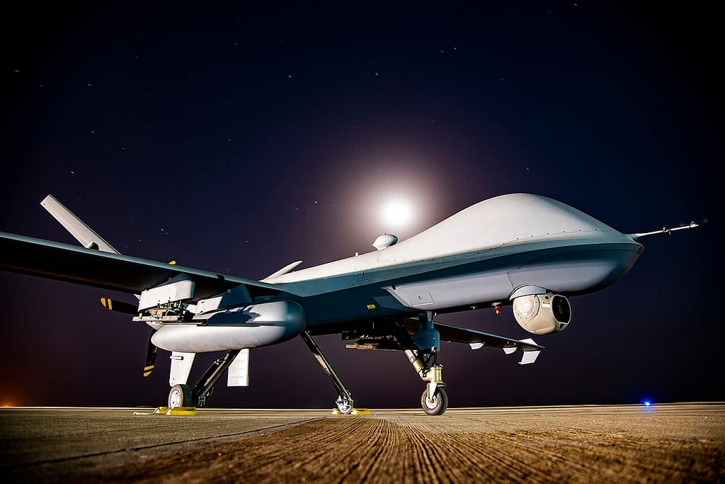 MQ-9 Reaper on an expeditionary flight line