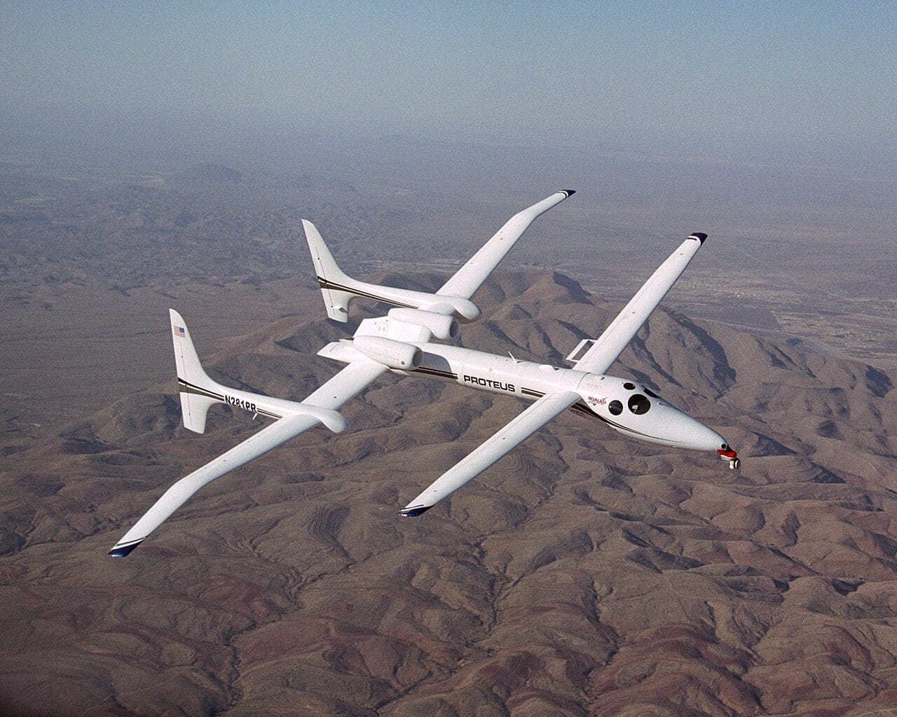 The Scaled Composites Proteus high-altitude aircraft in flight