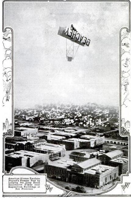 Lincoln Beachey flying a loop