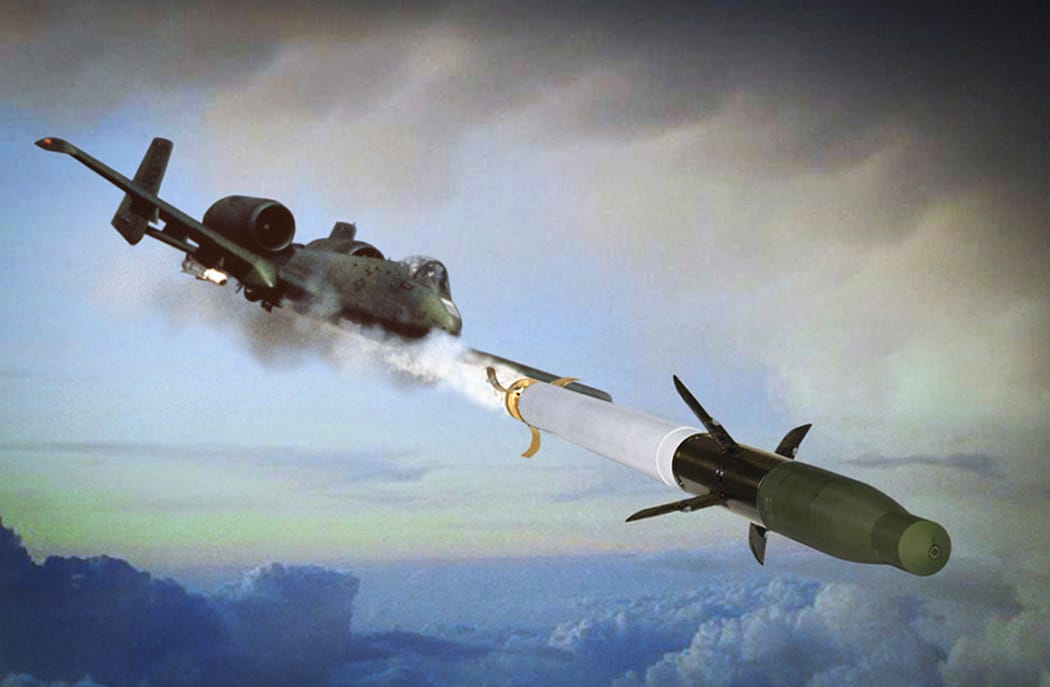 A laser-guided 70mm rocket of the same class as Thales’ counter-drone rocket