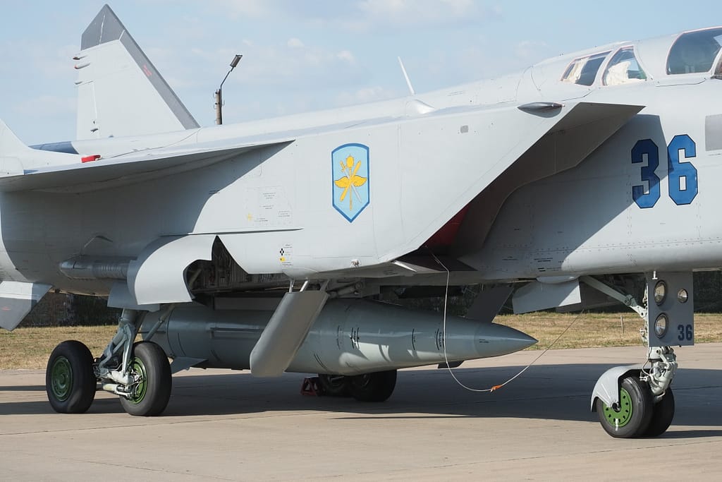 A Kh-47M2 Kinzhal missile on display