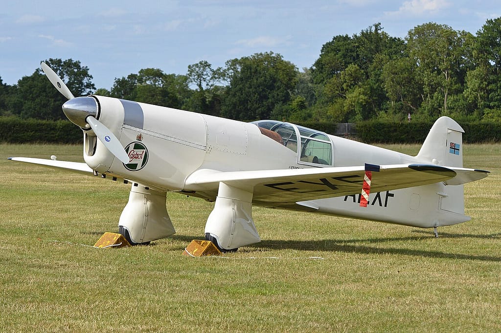 Percival Mew Gull G-AEXF at Old Warden