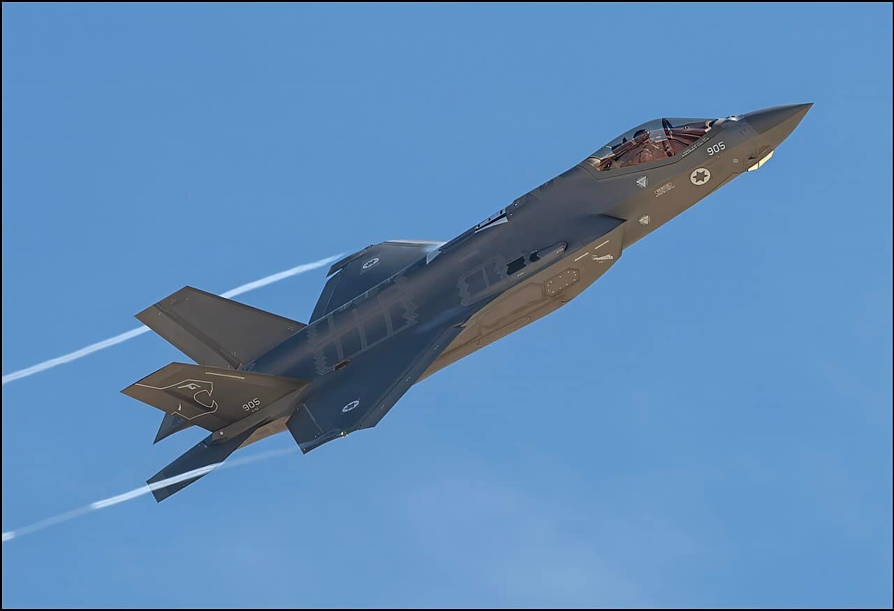 Israel Bombs Syrian Airbase To Block Turkey Israeli Air Force F-35I Adir stealth fighter in flight