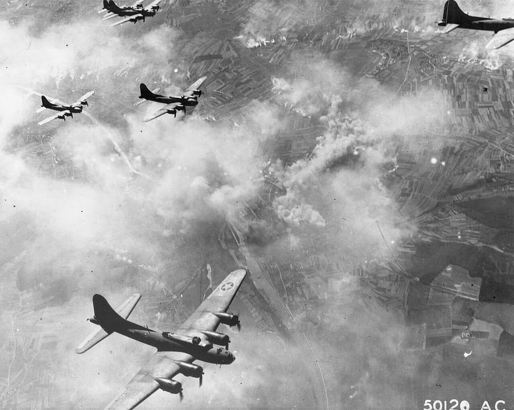 B-17F formation en route to Schweinfurt, 17 August 1943