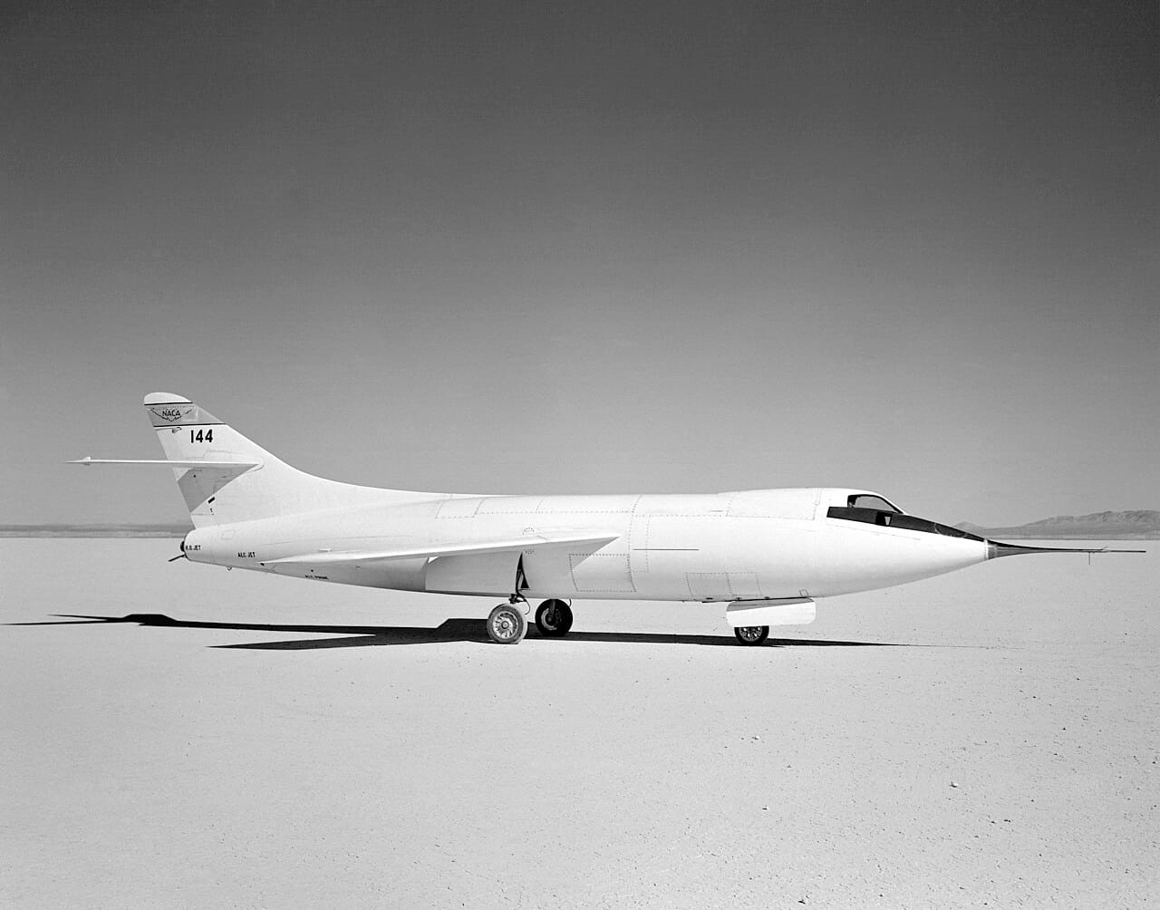 The Douglas D-558-2 Skyrocket research aircraft in flight