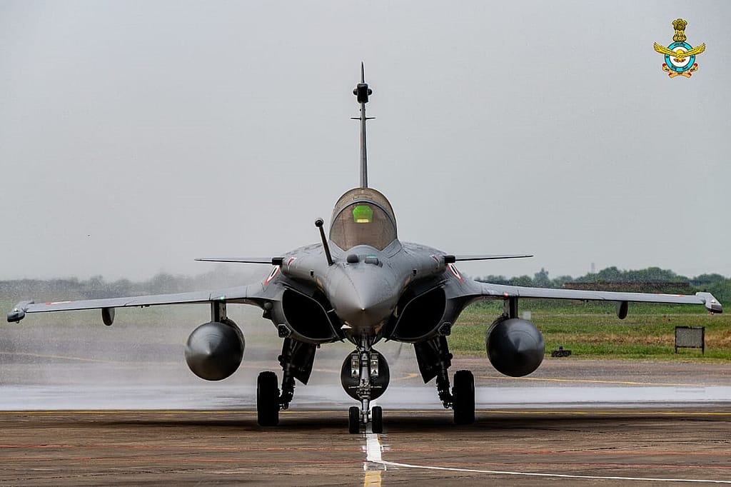 Indian Air Force Rafale water cannon salute