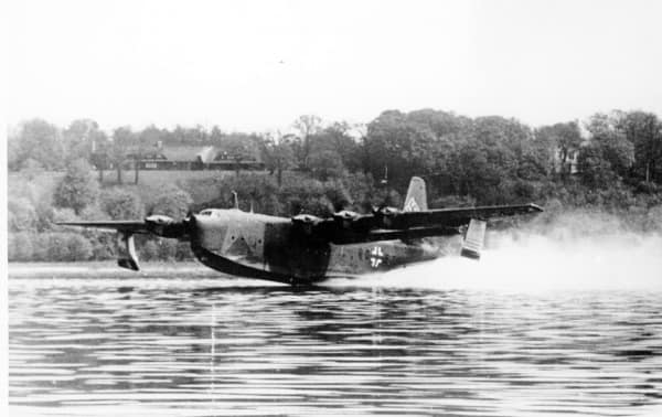 The Blohm & Voss BV 238 flying boat on the water