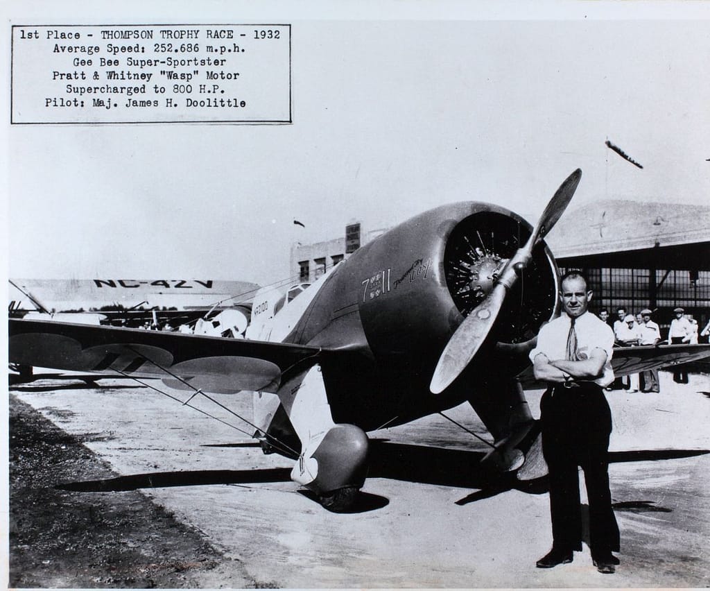 Jimmy Doolittle with the Gee Bee R-1 in 1932