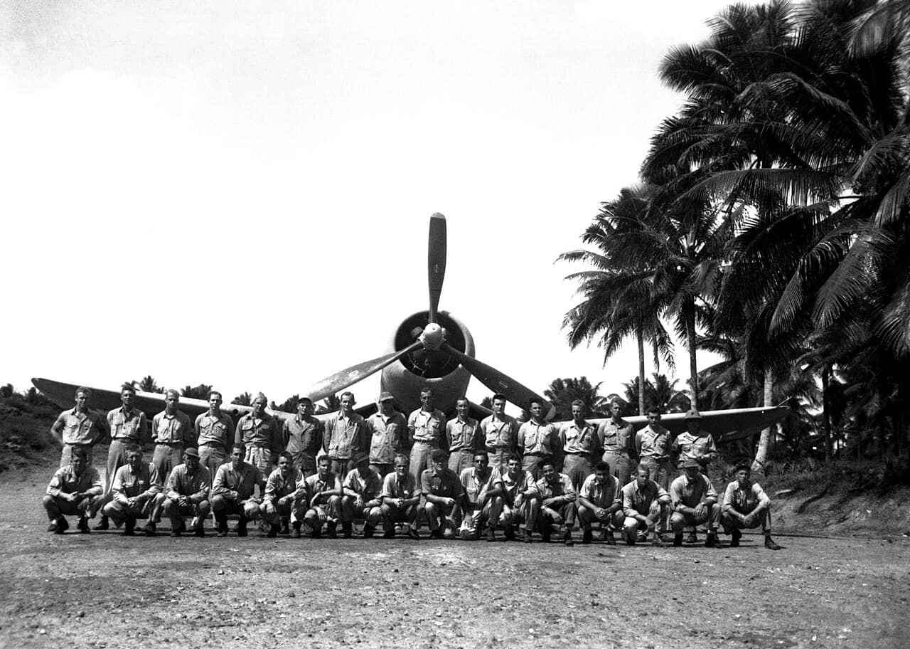 Corsairs of VMF-214, the Black Sheep Squadron, in the South Pacific