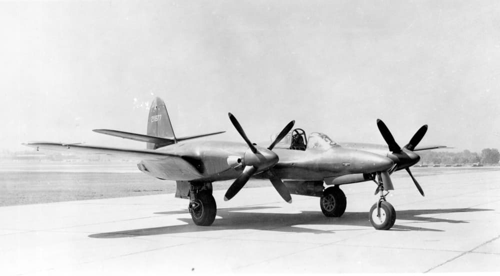 The McDonnell XP-67 Moonbat on the ground